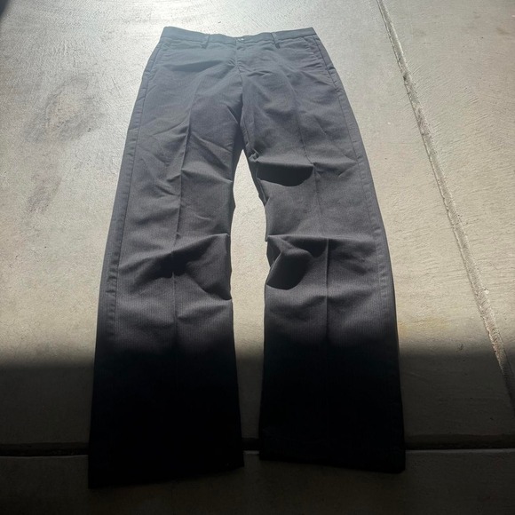The Unbranded Brand Pants - 30x30 Black Pinstripe Straight Wide Leg Pleated Dress Pants Y2K Grunge 2000s